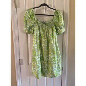 J. Crew SZ Square Neck Block Print Dress